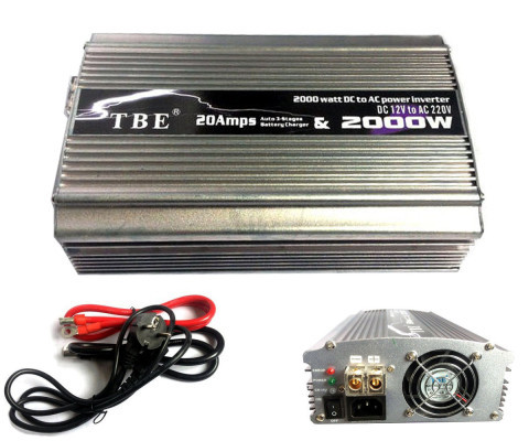 TBE 2in1 Converter DC 12V to AC 220V 2000 Watt Power Inverter and 20Amps 12V Battery Charger