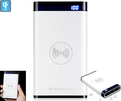 پاوربانک دوکاره تاتو 8000 میلی آمپر و شارژر بیسیم با تکنولوژی کیو آی