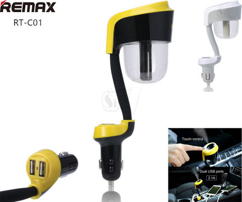 Remax RT-C01 Dual USB Port In Car Charger with Air Purifier