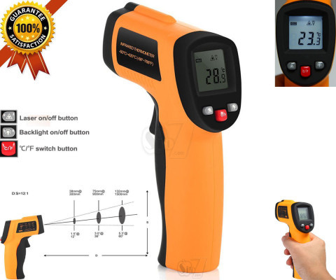 Benetech GM300 Digital Infrared Thermometer with Laser Pointer, LCD Display and Data Hold Function 