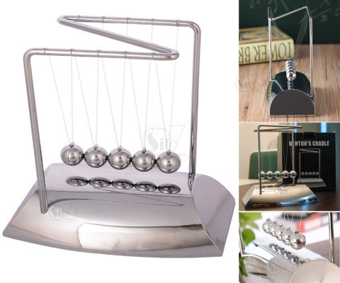 گهواره نیوتن پاندولی با پایه روکش استیل آینه ای
