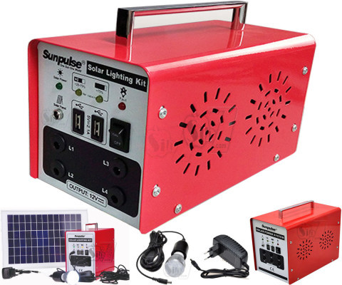 Sunpulse Portable Solar Lighting System with USB Mobile Charger