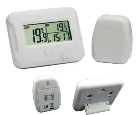 XH100 Wireless indoor and outdoor Thermometer with Clock and Radio controlled outdoor Remote Sensor