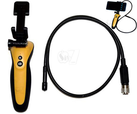 دوربین شلنگی وای فای شارژی چراغدار ضدآب ایکس آی، کابل انعطافی، قطر8.5 میلیمتر، ارسال تصویر روی اپلیکیشن موبایل بصورت بیسیم