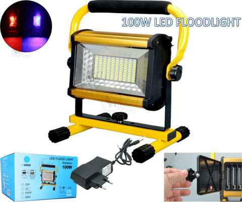 W808 Waterproof Rechargeable Outdoor 100W LED Flood Light