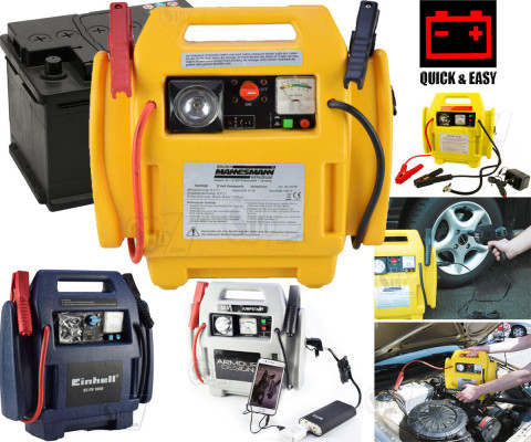 Portable Power Station Car Battery Jump Starter 12 V Quick Start System with Tire Air Compressor