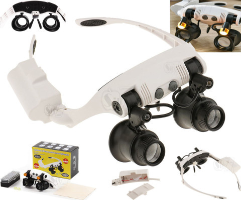 ذره بین عینکی چراغدار 14 لنز مدل 32225