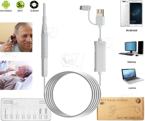 3 in 1 Visual Earpick Camera Android USB Ear Endoscope Cam with Ear Clear Tool