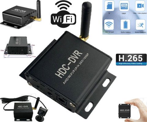 HDC-DVR Mini DVR AHD TVI 1Channel WiFi, P2P, H.265, 1080P Surveillance Security CCTV Recorder