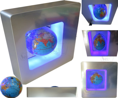 کره زمین معلق مغناطیسی با پایه به شکل مربع