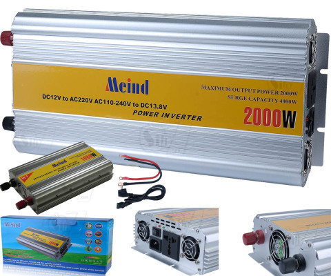 Meind Modified Sine Wave Power Inverter DC 12V to AC 220V with Automatic Battery Charge Function