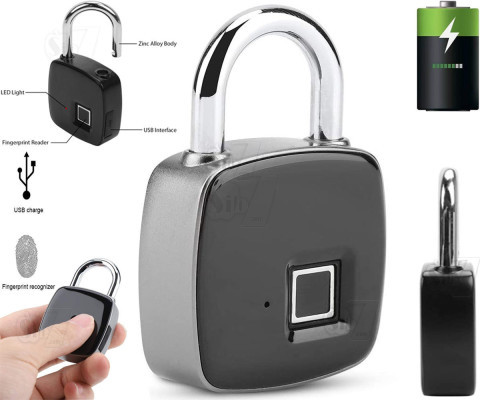 Smart Fingerprint keyless Lock Waterproof Anti theft Padlock Door Lock