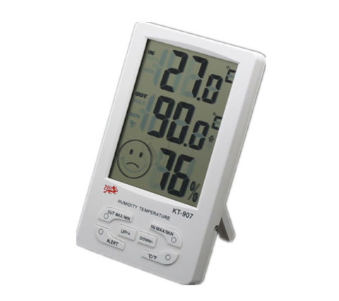 رطوبت سنج و دماسنج دیجیتالی آلارم دار 2 سنسور همزمان مدل 907