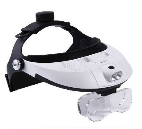 ذره بین هدبندی جدید و پیشرفته چراغدار با 5 لنز یدکی مدل ام جی81001 اچ