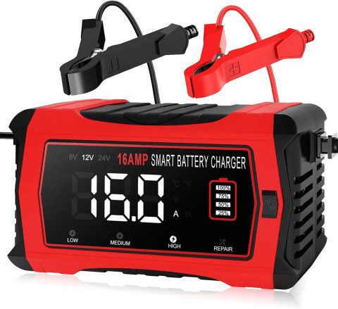 16AMP Smart Battery Charger 6V5A and 12V16A and 24V10A SLA & Lithium & LifePo4 Charger and Maintainer