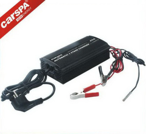 شارژر باطری ماشین 12 ولت 20 آمپری کارسپا ، اتوماتیک و هوشمند سه مرحله ای مدل1220