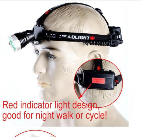 Dual Light Source Zoom Headlamp T6 LED Rechargeable Headlight