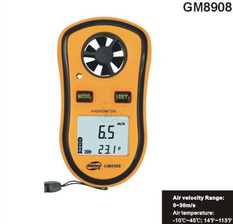 Benetech GM8908 Digital Hand held Wind Speed Gauge Meter Measure Anemometer Thermometer