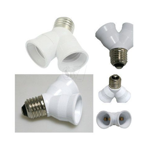 E27 to 2X E27 Y Shape twin Light Lamp Bulb Splitter Adapter Converter