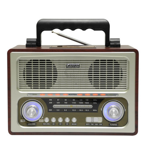 Kemai MD-1800UR 3Band Wooden Classic Radio and USB MP3 Player