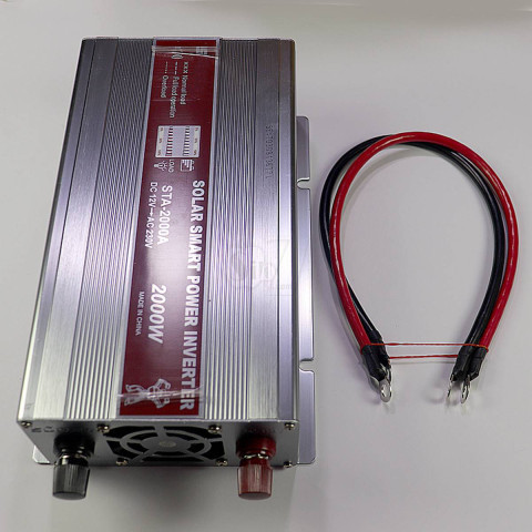 پاور اینورتر شبه سینوسی 2000 وات- کیفیت عالی- GHK مدل STA-2000A عکس دستگاه و کابل