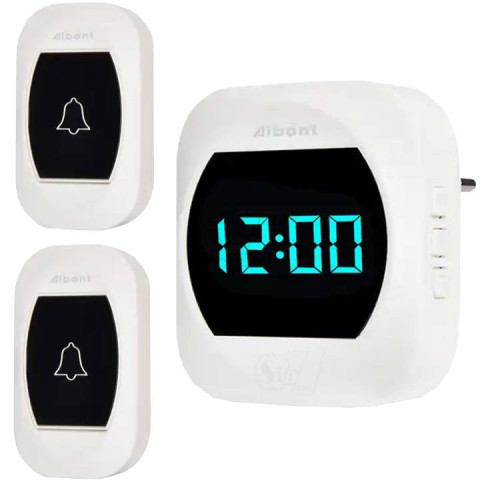 زنگ اخبار بیسیم دو شاستی صفحه نمایش دار مدل 2R195-WW سفید