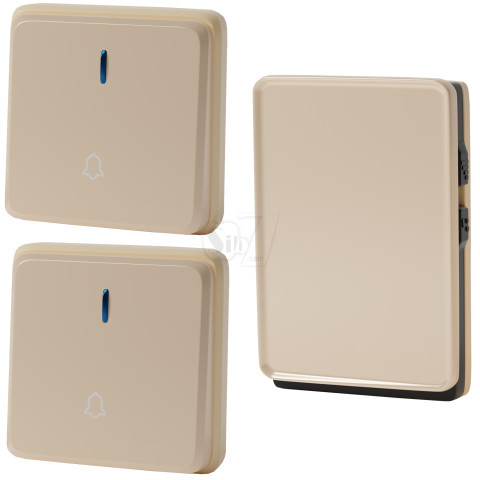 زنگ اخبار وایرلس مدل FF31 طلایی 2 شستی خودشارژ