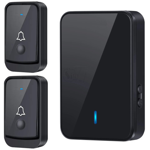 زنگ اخبار وایرلس دو شستی باطریخور مدل 2Q489-BB مشکی