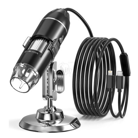 321-P Lightning Direct Connect 2-IN-1 Handheld Digital Microscope 1600x Microscope Camera