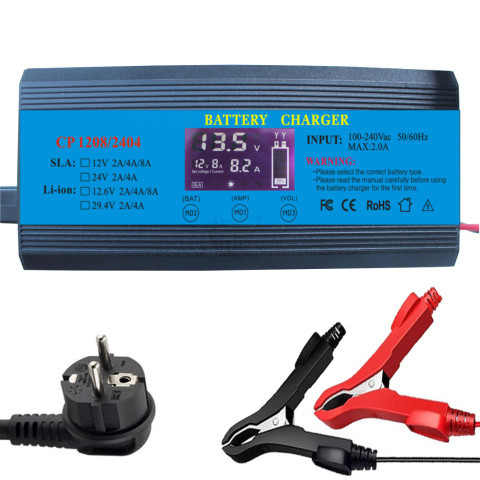 SR150W 12 and 24 Volt Li-ion and Lead Acid Smart Battery Charger with Adjustable Current
