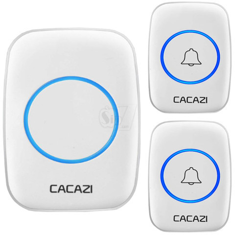 زنگ اخبار وایرلس CACAZI مدل A10 سفید دو شستی