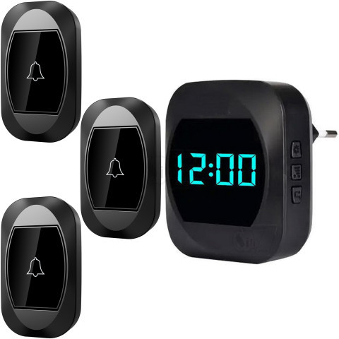 زنگ اخبار بیسیم 3 شاستی صفحه نمایش دار مدل 3R195-BB مشکی