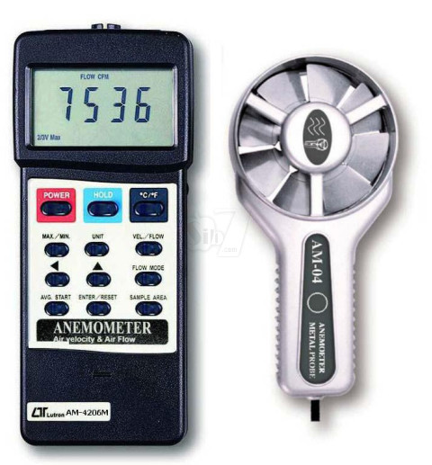 ANEMOMETER, metal vane + air flow, Model : AM-4206M