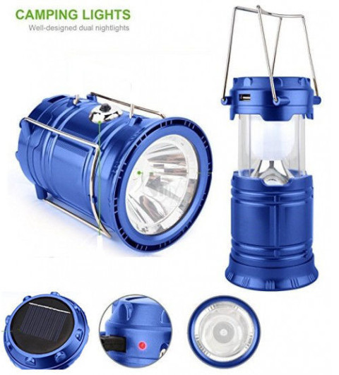 SH-5800 Solar Rechargeable Camping Lantern and Flashlight with 6+1 LED lamp + USB output Power