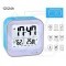 054 Rechargeable Clock with Night Activated Smart Sensor, Temperature, Humidity, Week Display, Snooze