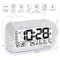 529 Rechargeable Digital Clock with Night Activated Smart Sensor, Temperature, Date and Week Display, Snooze
